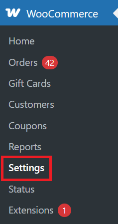 Navigate to WooCommerce Settings