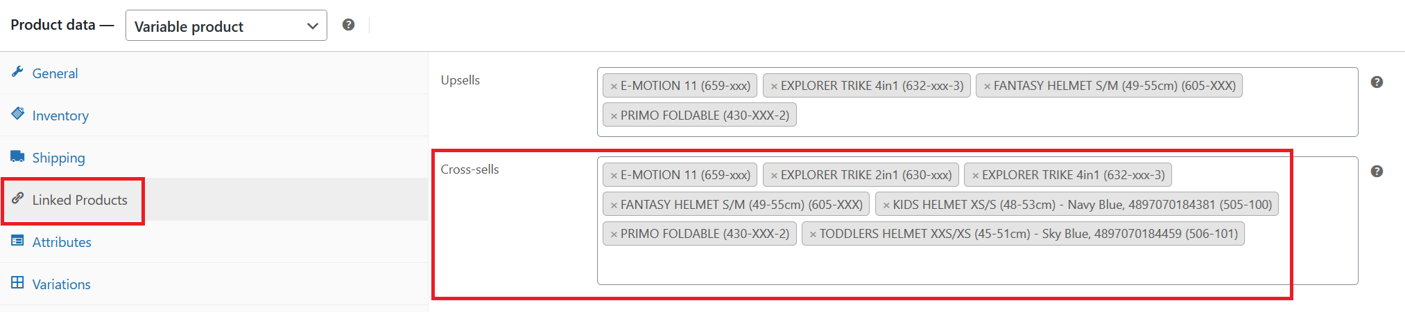 Add Cross-sell Products