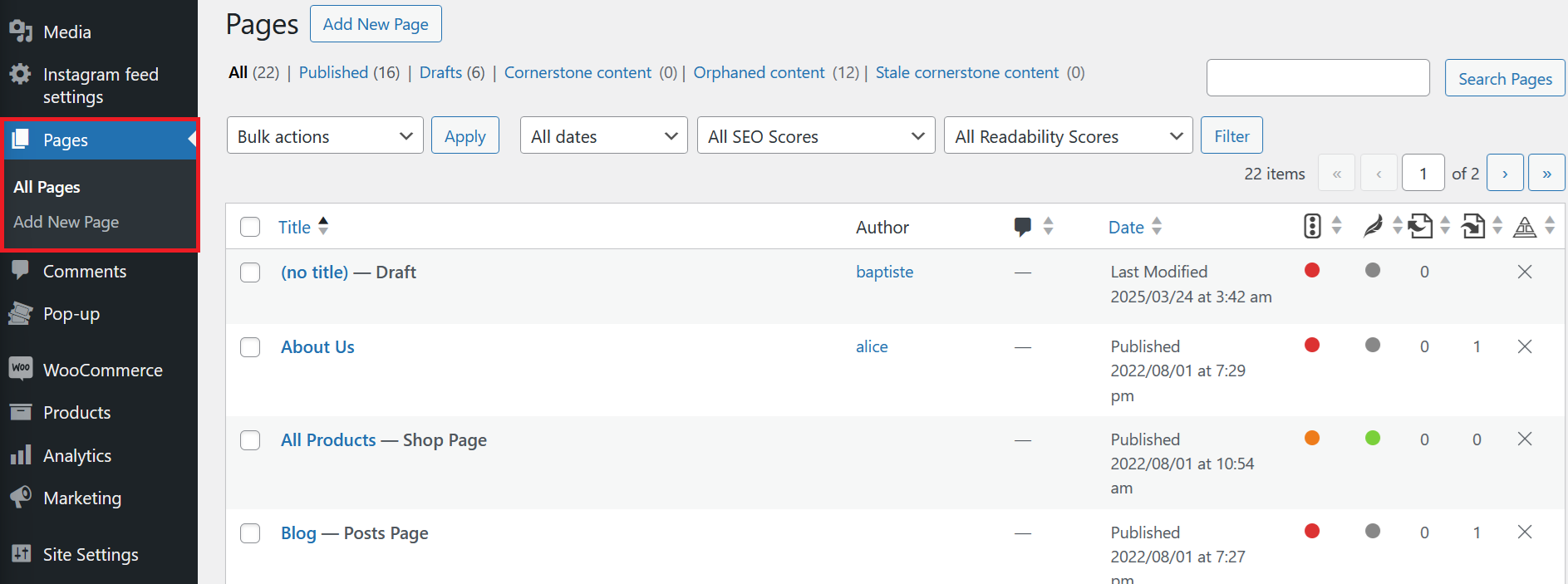 All Pages Overview
