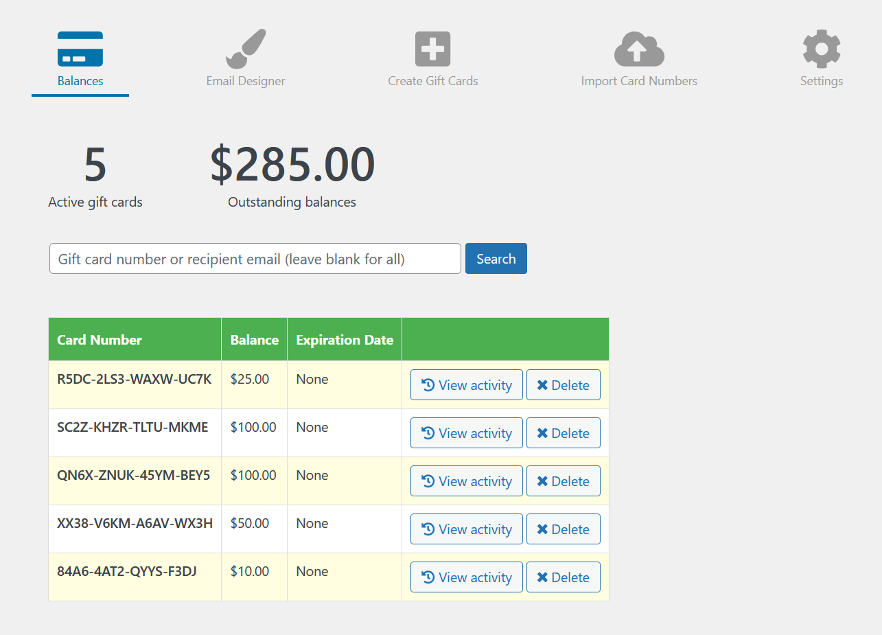 GiftCardBalances
