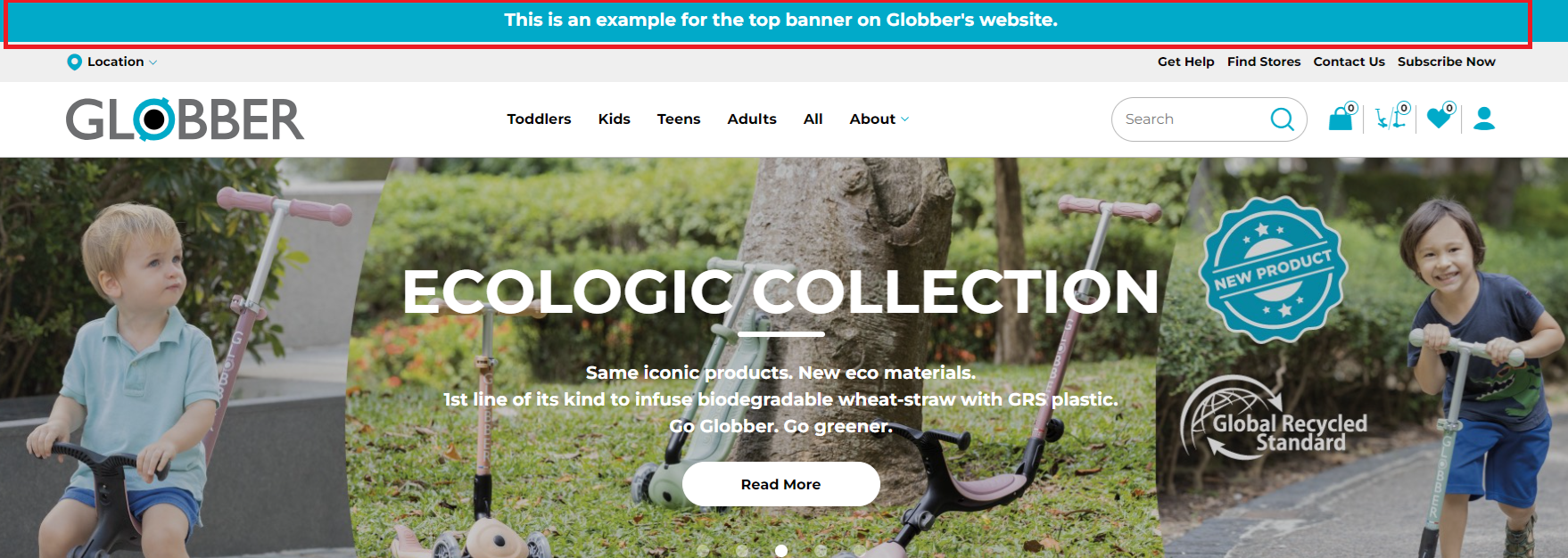 Top Banner Example