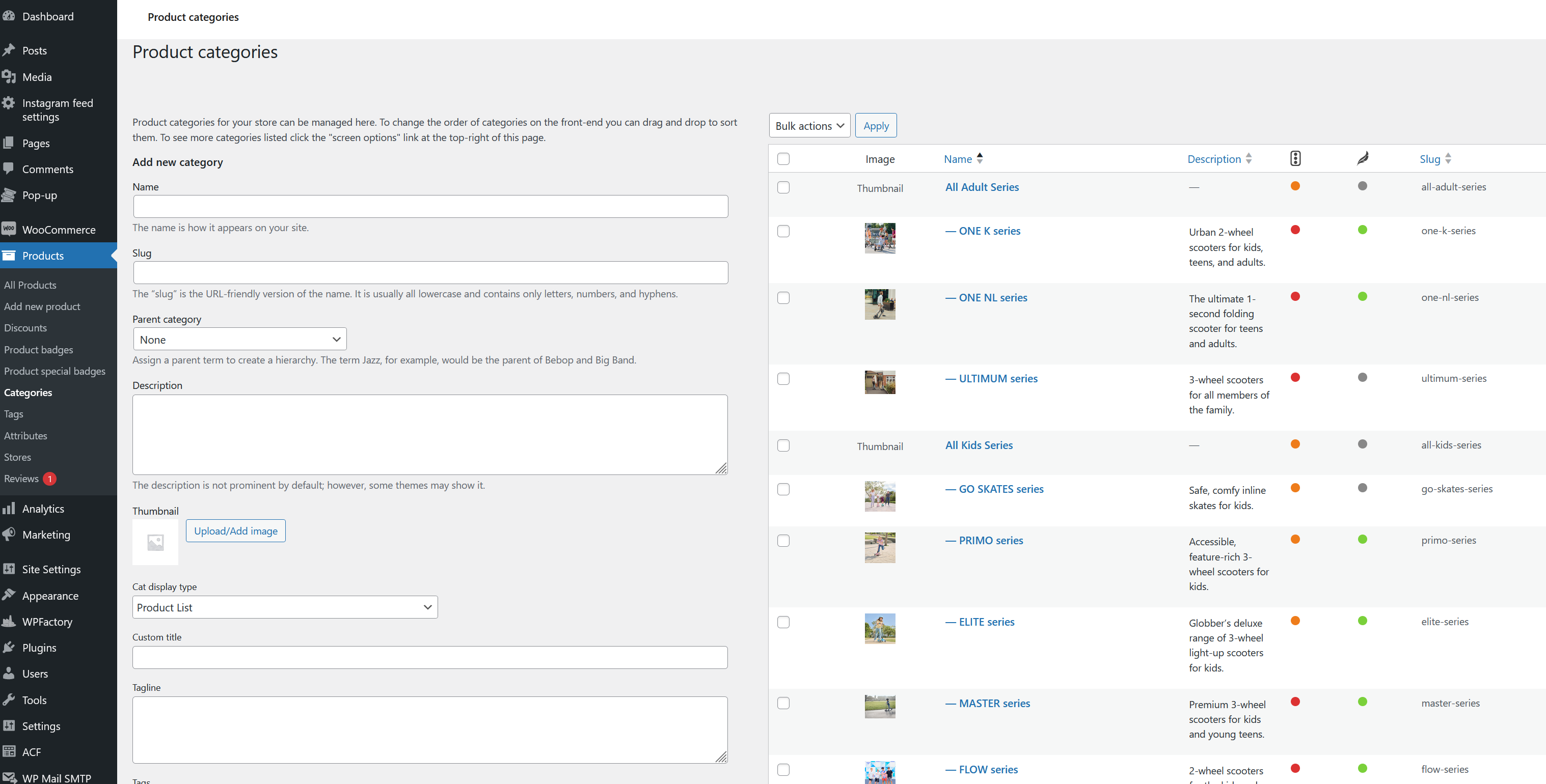 Categories Overview