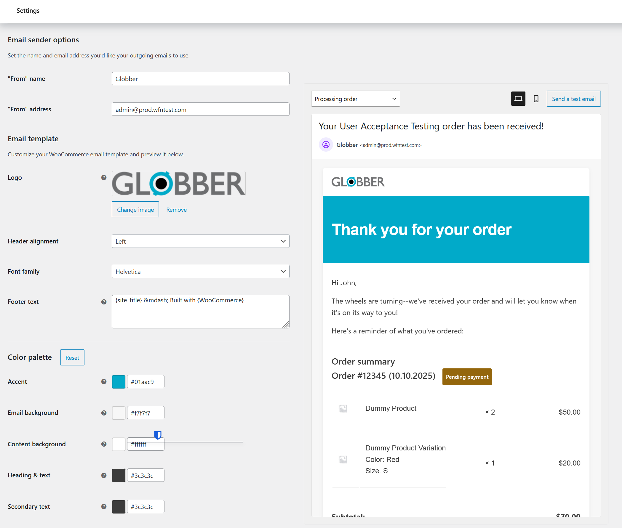 Email Sender Options