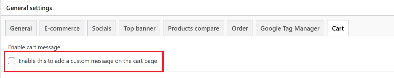 Enable Custom Messaage