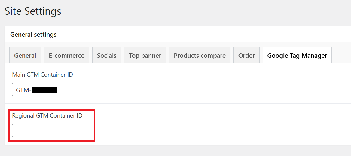Fill GTM Container ID