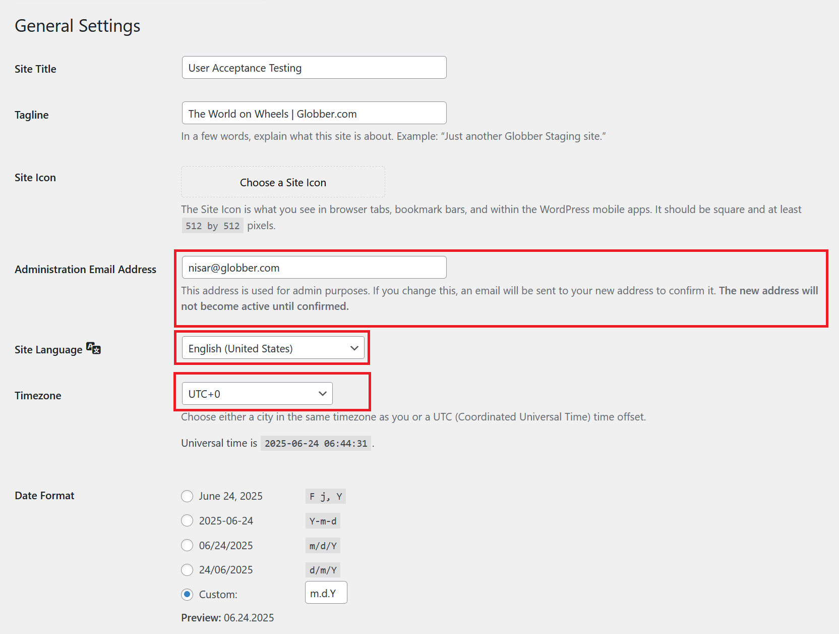 General Settings Overview