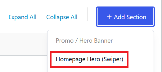 Homepage Swiper