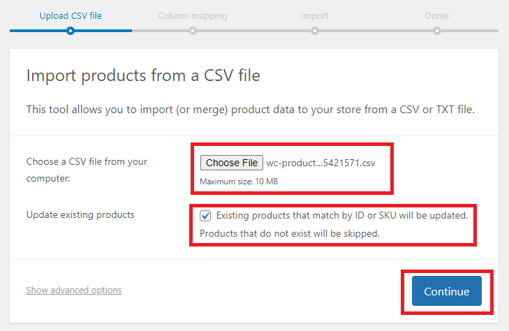 Import Step 1