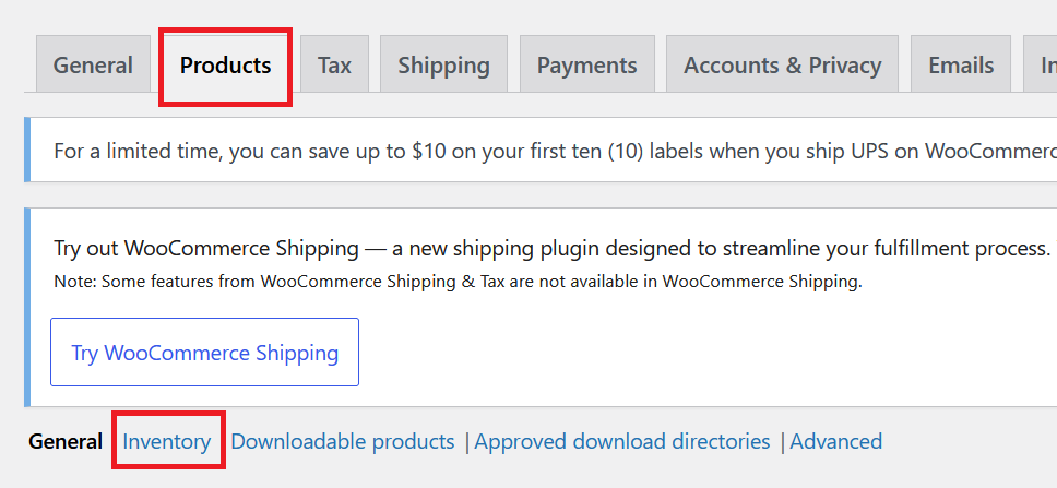 Click Inventory Section
