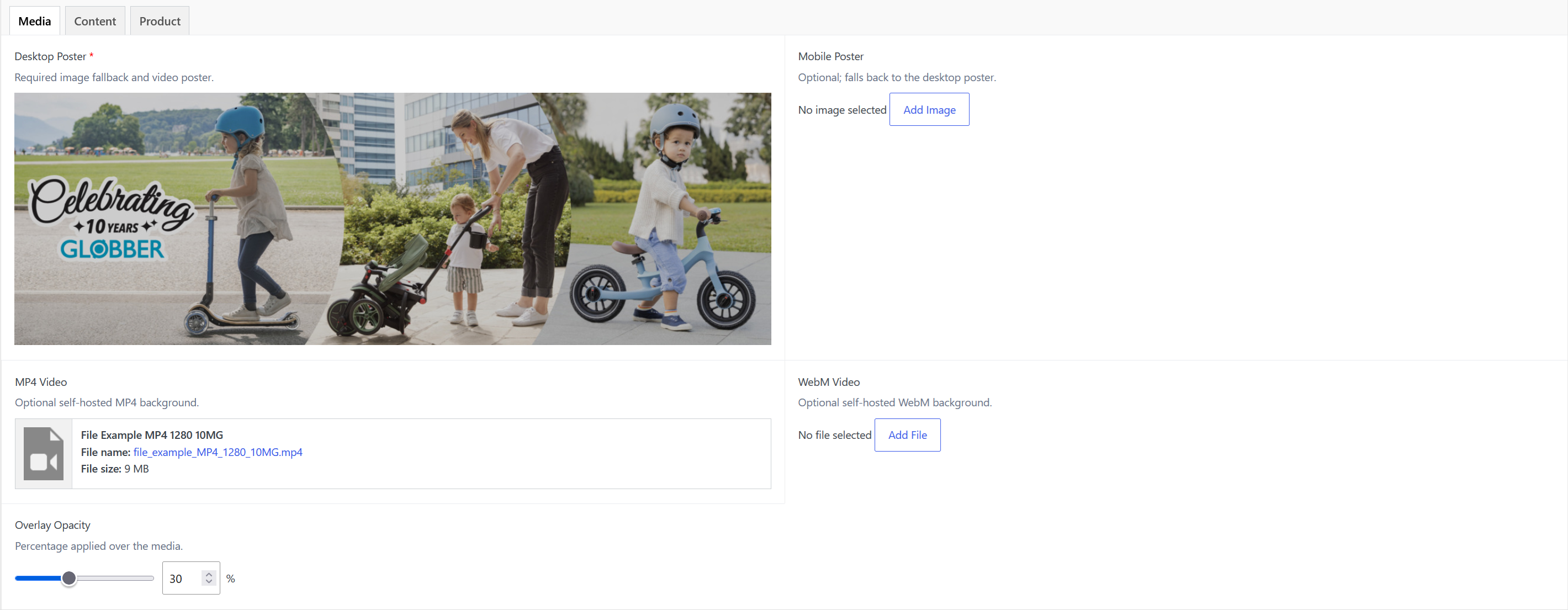 Homepage Media Slide