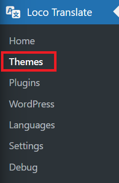 Navigate Loco Translate Themes