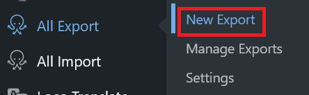 Navigate New Export