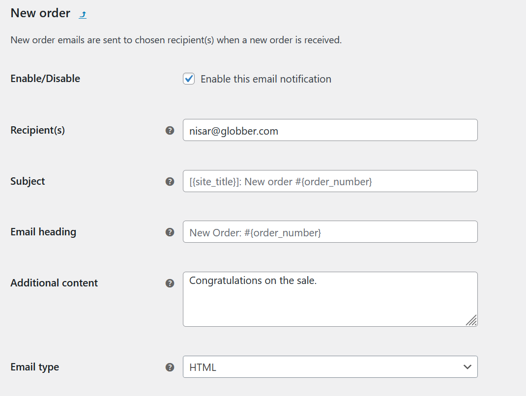 Change Recipient Name Email