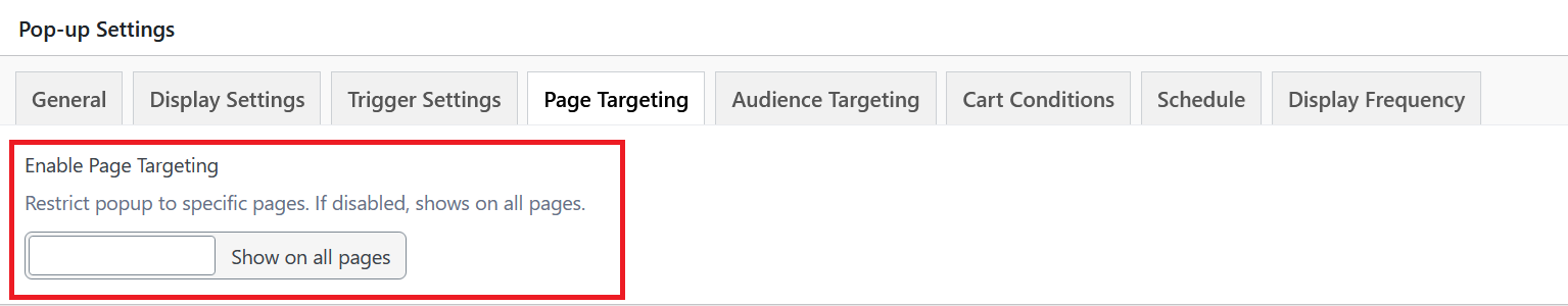 Enable Page Targeting