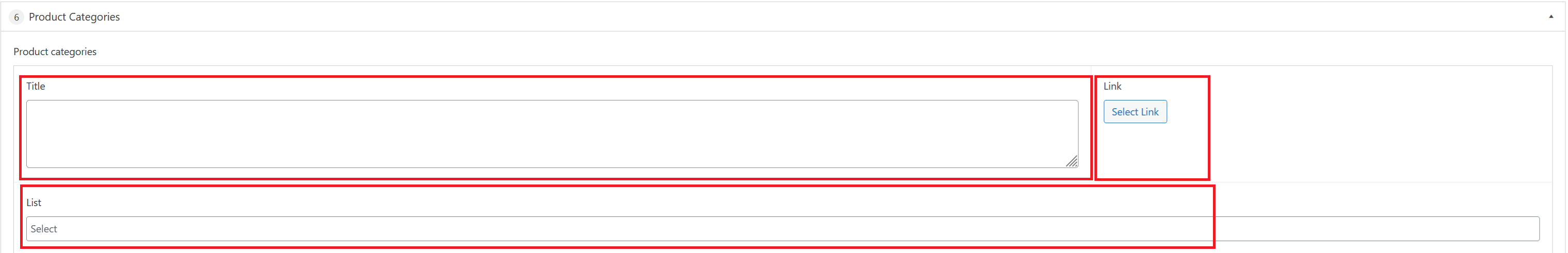 Edit Product Categories