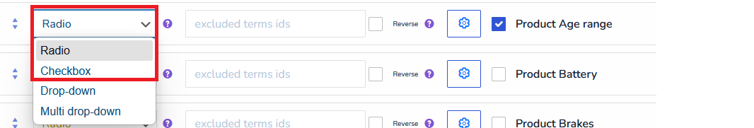 Filter Selection