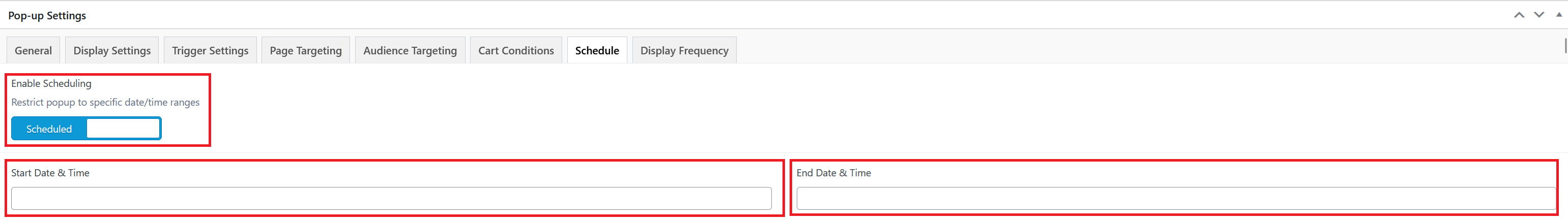 Scheduling Options