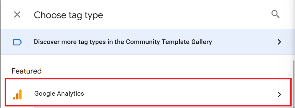 Select Google Analytics