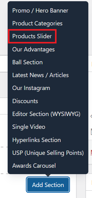 Select Product Slider