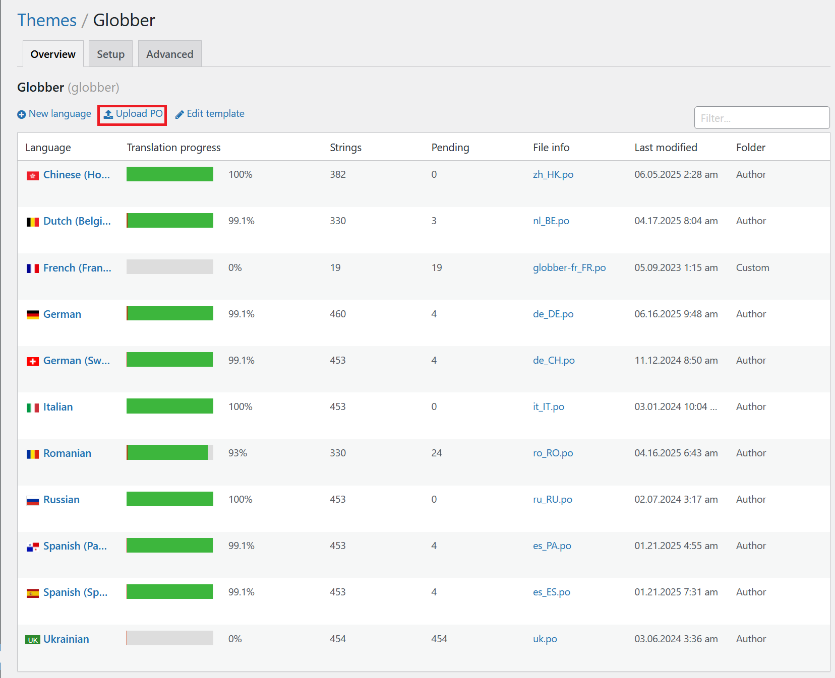 Select Upload PO file
