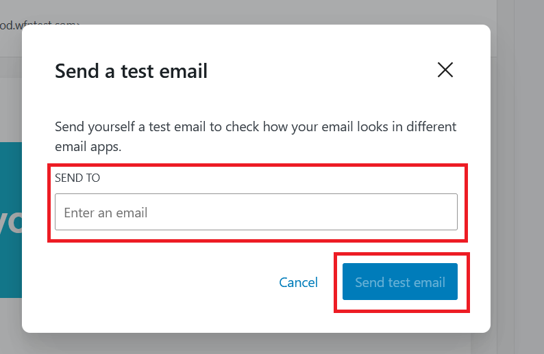 Send test email