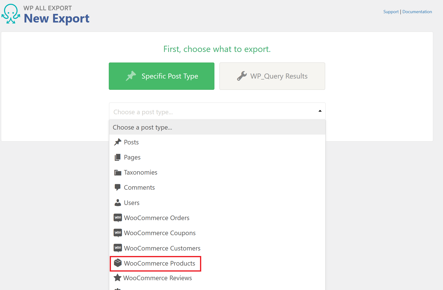 Select WooCommerce Products