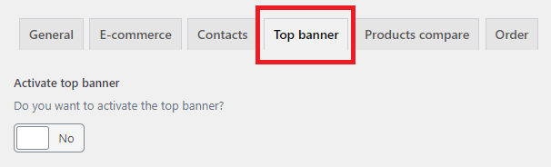 Top Banner Settings